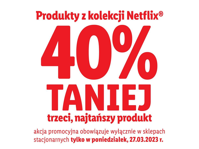 Limitowana kolekcja odzieży Netflixa dla Lidl Polska – tylko w poniedziałek trzeci najtańszy produkt 40% taniej