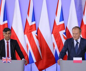 Premier RP Donald Tusk oraz premier Wielkiej Brytanii Rishi Sunak