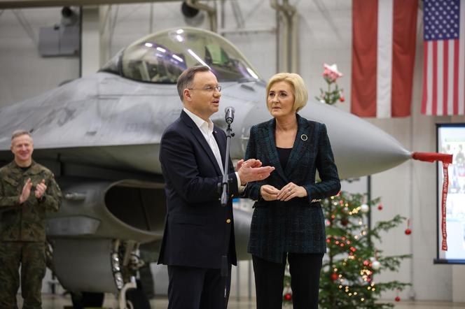 Andrzej Duda w Bazie Lotniczej w Amari