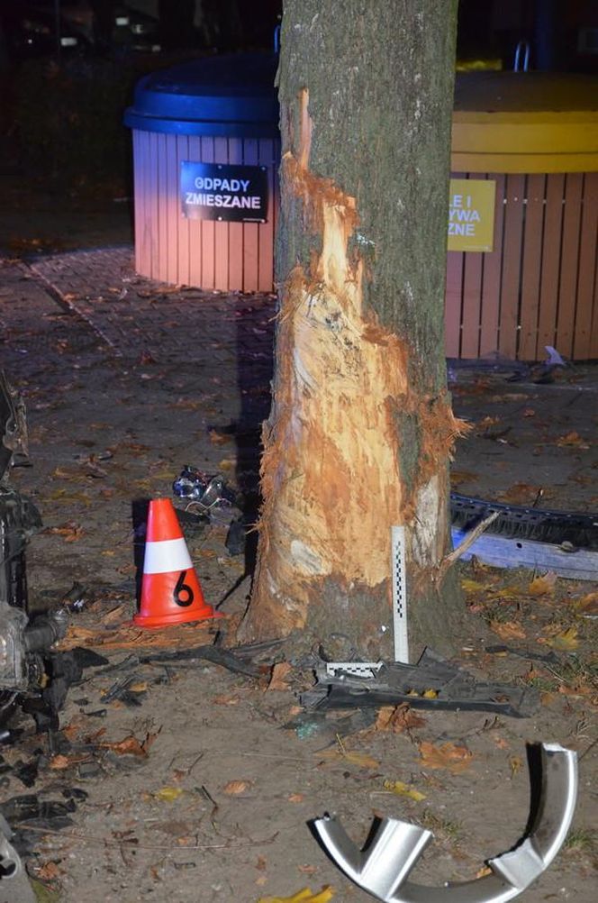 ​Młody Ukrainiec rozbił auto na drzewie na osiedlu w Lesznie