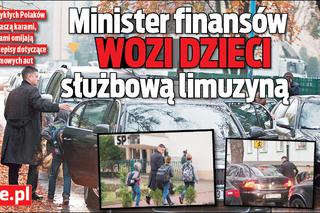 Minister finansów wozi dzieci służbową limuzyną