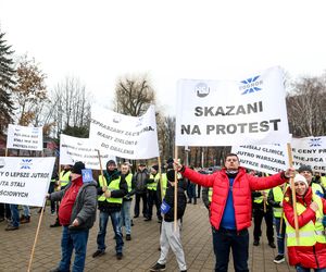 Konwencja KO w Gliwicach. Protest związkowców górniczych i hutniczych 