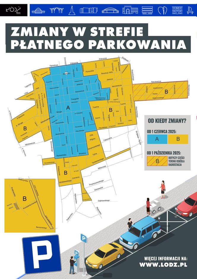 Poszerzenie strefy płatnego parkowania w Łodzi