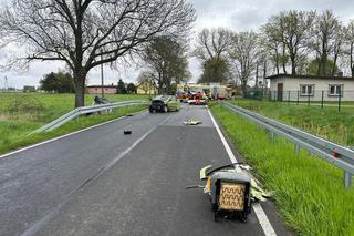 Siła uderzenia wyrzuciła fotel pasażera poza auto. Koszmarny wypadek na prostej drodze