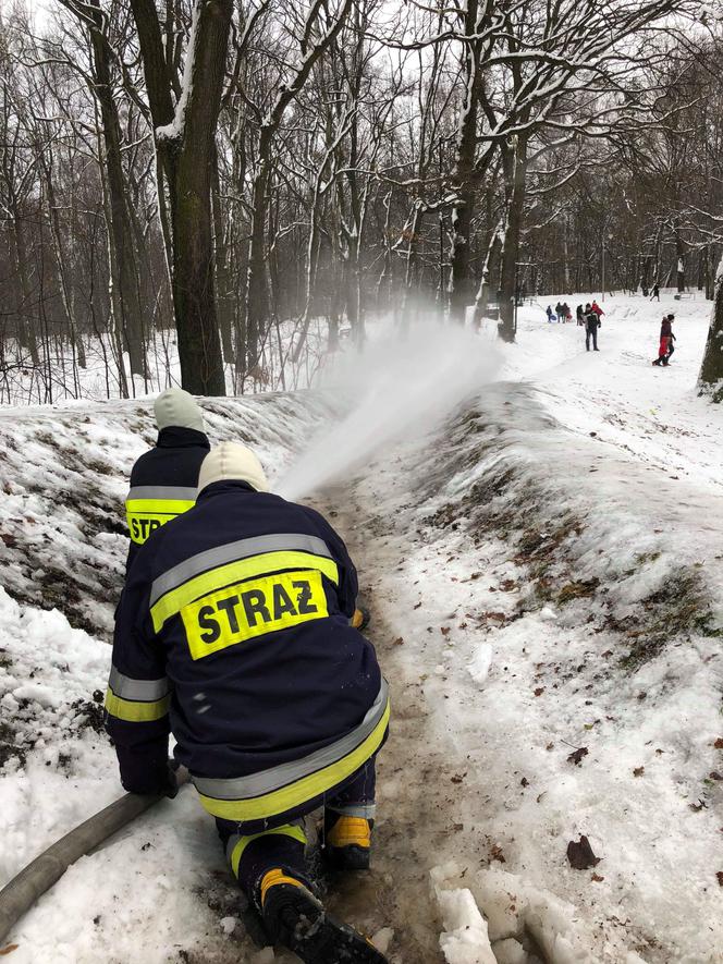 Katowice: Tor sanecznkowy w Parku Kościuszki