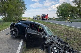 Audi dachowało przy DK12. Wina kierowcy ciężarówki