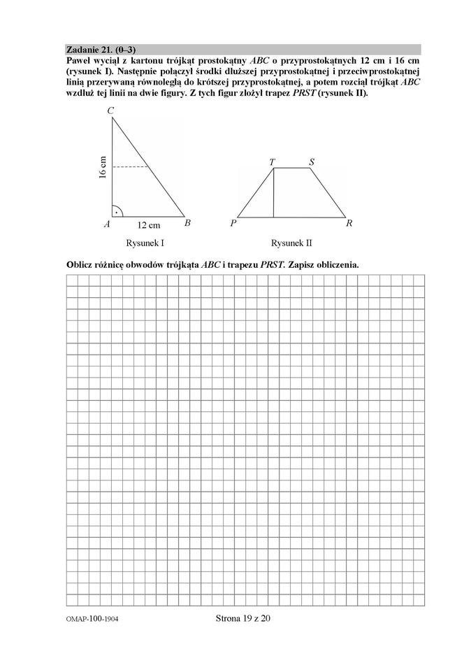 Egzamin ósmoklasisty 2019 - matematyka