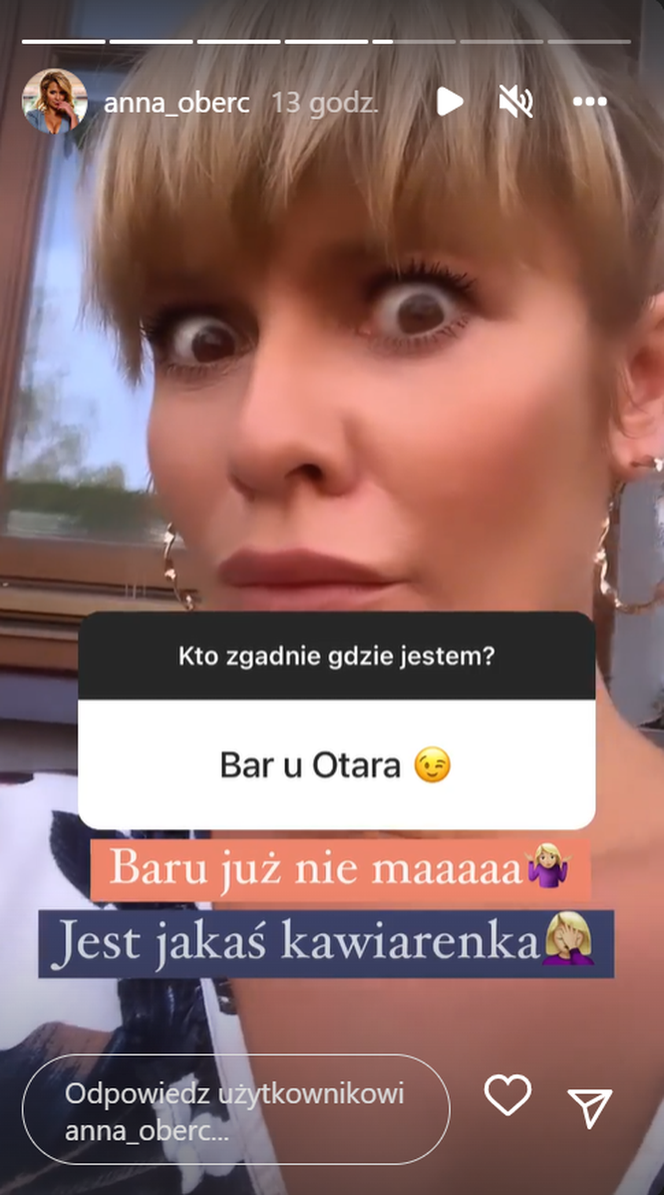 M jak miłość. Anna Oberc (Sandra) na Instagramie 