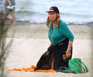Agnieszka Fitkau-Perepeczko na plaży w Sopocie