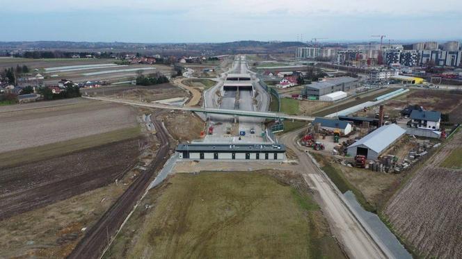 Budowa półnoicnej obwodnicy Krakowa ZDJĘCIA LUTY 2024