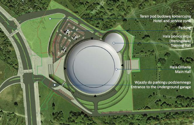 Hala widowiskowo-sportowa – plan sytuacyjny
