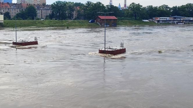 Fala powodziowa we Wrocławiu. Pod wodą są już beach bary i drogi 