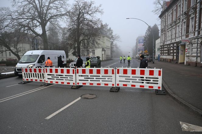 Ulica Zwycięstwa w Koszalinie zamknięta