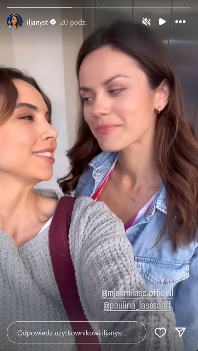 M jak miłość nowy sezon. Aneta (Ilona Janyst), Kasia (Paulina Lasota) na planie