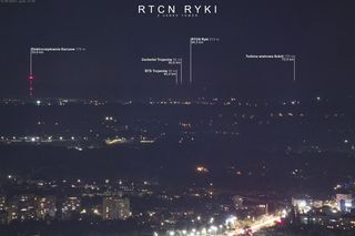 Radiowo-Telewizyjne Centrum Nadawcze Ryki widziane z Warszawy