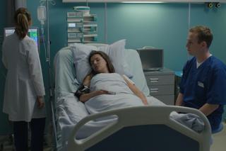 Na dobre i na złe odc. 857. Michał (Mateusz Janicki), Olena (Tetiana Malkova), Hania (Marta Żmuda Trzebiatowska)