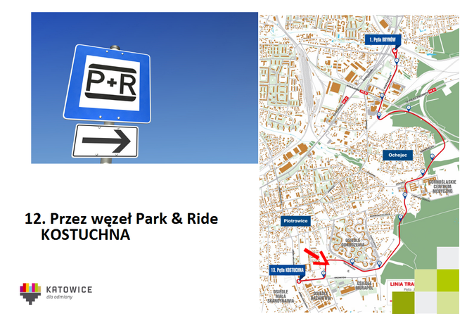 Tramwaj do Kostuchny z centrum Katowic