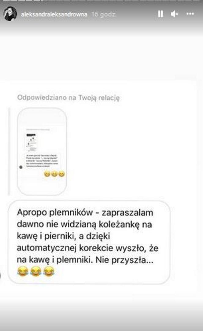 Aleksandra Kwaśniewska pokazała pikantne wiadomości