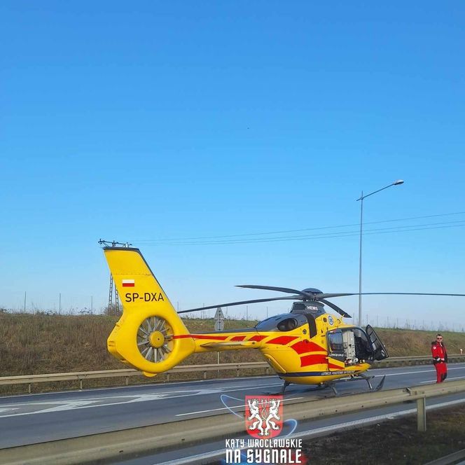 21.03.2025 - wypadek na autostradzie A4 pod Wrocławiem