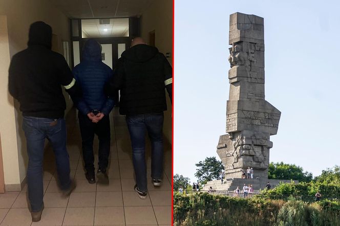 Gdańsk. Znieważył pomnik Obrońców Westerplatte. 41-latek usłyszał zarzuty [ZDJĘCIA].