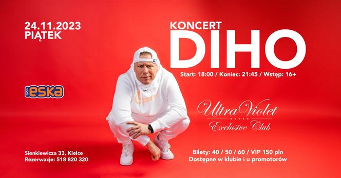 UltraViolet w Kielcach zaprasza w piątek 24 listopada na występ rapera Diho