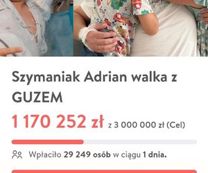 Żona chorego Adriana ze ŚOPW zaapelowała o pomoc. Na koncie zbiórki w dobę zebrano ponad milion!