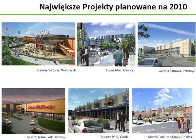 Największe projekty handlowe planowane na 2010 r.