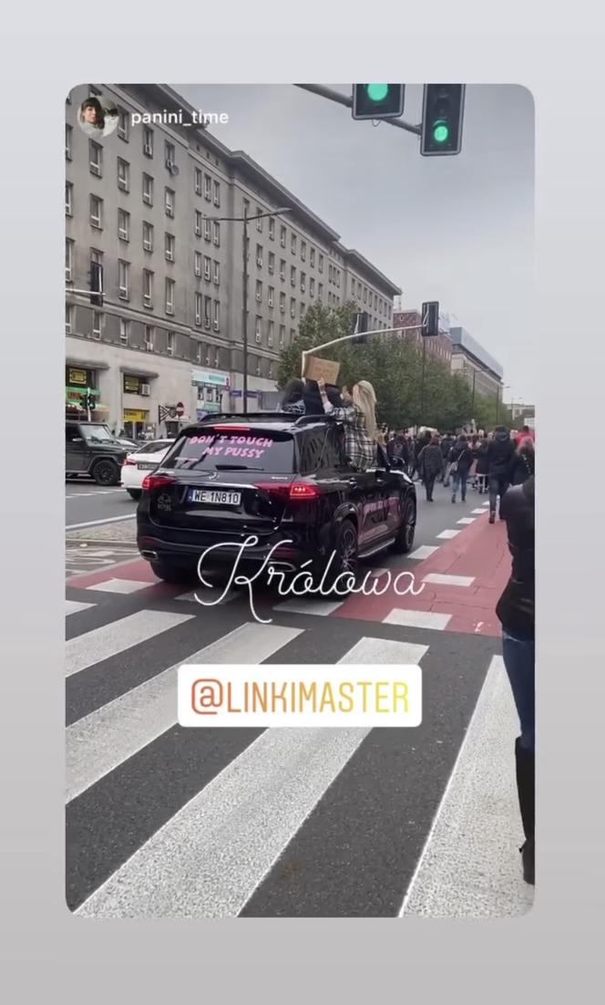 Marta Linkiewicz przyjechała na STRAJK KOBIET luksusowym Mercedesem GLE