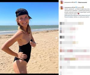 Joanna Moro topless na publicznej plaży