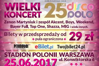 „Jubileuszowa Gala 25 lat Disco Polo”. Wielki koncert w Warszawie [PROGRAM, BILETY]