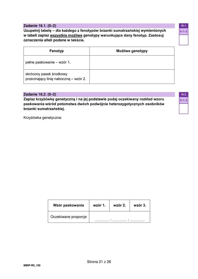 MATURA BIOLOGIA ROZSZERZONA FORMUŁA 2024