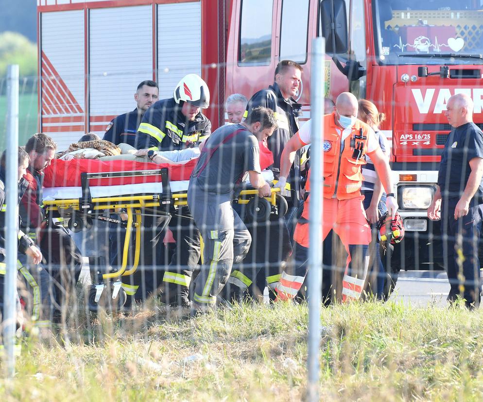 Chorwackie służby na miejscu wypadku polskiego autokaru