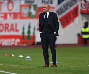 Michał Probierz wystrojony na Finlandia - Polska