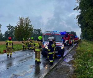 Karambol na DK 24 pod Międzyrzeczem. Zderzenie dwóch osobówek i dwóch ciężarówek