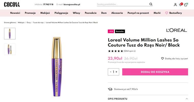 tusz L'oreal Million Lashes