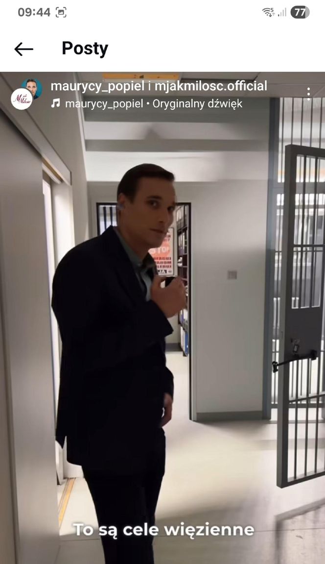 M jak miłość nowy sezon. Olek (Maurycy Popiel) na planie