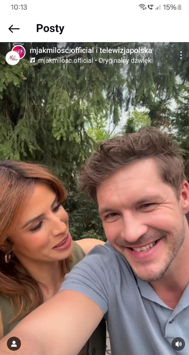 M jak miłość nowy sezon. Kama (Michalina Sosna), Marcin (Mikołaj Roznerski) na planie