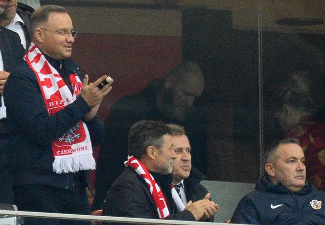 Prezydent Andrzej Duda na meczu Polska-Chorwacja