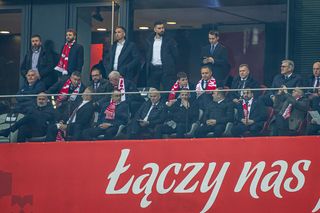 Karol Nawrocki na meczu Polska - Holandia