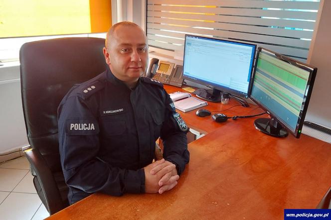 Piotr Korczakowski z policji w Szczytnie