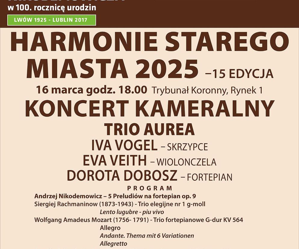 Harmonie Starego Miasta - plakat wydarzenia