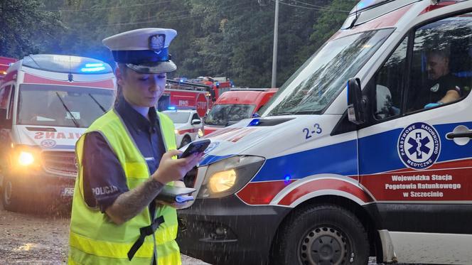 Wypadek w pobliżu Konotopu  - autobus z tirem 