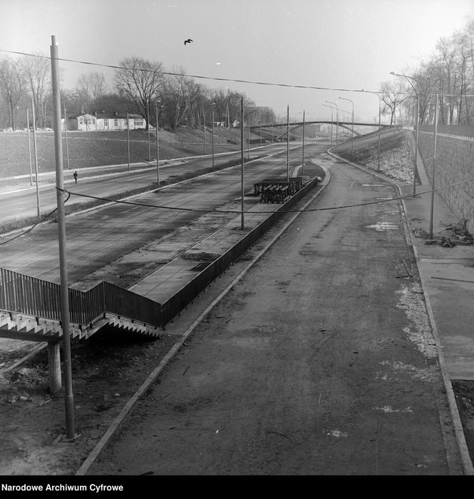 Budowa Trasy Łazienkowskiej w Warszawie 1974