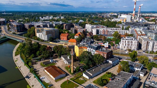 Kępa Mieszczańska we Wrocławiu - widok z drona