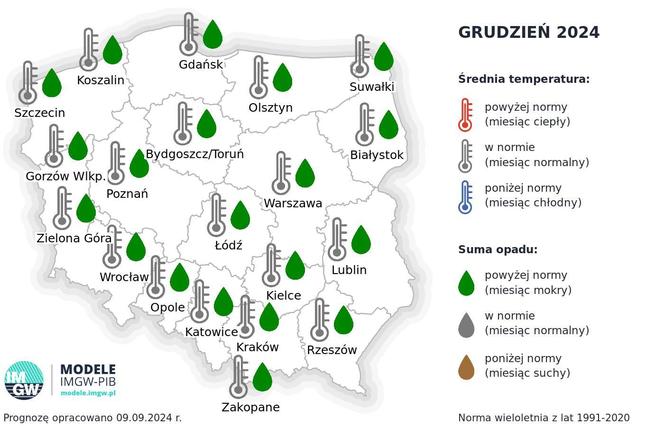 Pogoda długoterminowa IMGW zima 2024/2025