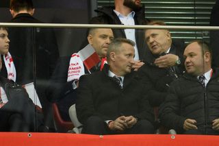 Karol Nawrocki na meczu Polska - Holandia