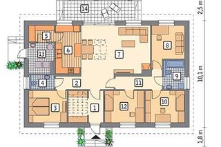 Projekt domu M218 W zgodzie z naturą z katalogu Muratora - wizualizacje, plany, rysunek
