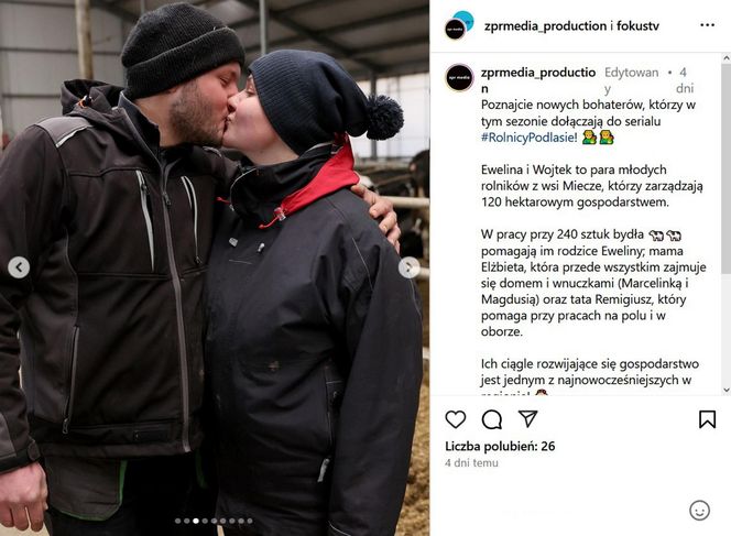 Rolnicy. Podlasie. Ewelina i Wojtek to nowi bohaterowie serialu. Mają potężne gospodarstwo