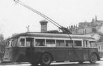 Trolejbus linii C na Krakowskim Przedmieściu, 1948