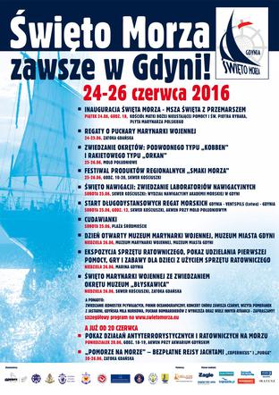 Swieto Morza Gdynia 2016 - plakat